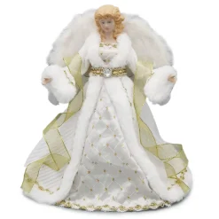 ANGEL TREE TOP 12″ IVORY/GOLD
