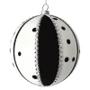 BALL DECOR BLACK/WHITE 100MM DOTTED/BEADED