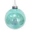 BALL DECOR BLUE 100MM CLEAR W/ INSIDE GLITTER