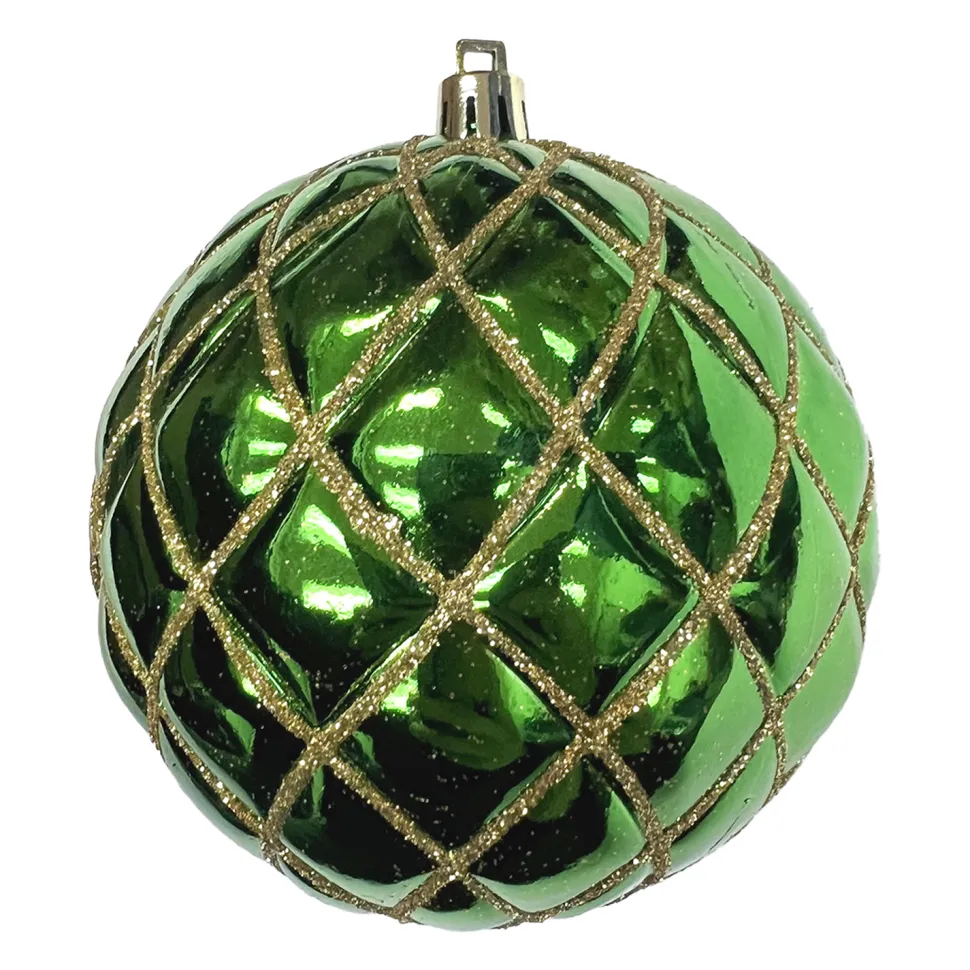 BALL DIAMOND PT. 100MM SHINY GREEN W/ GOLD GLTR.