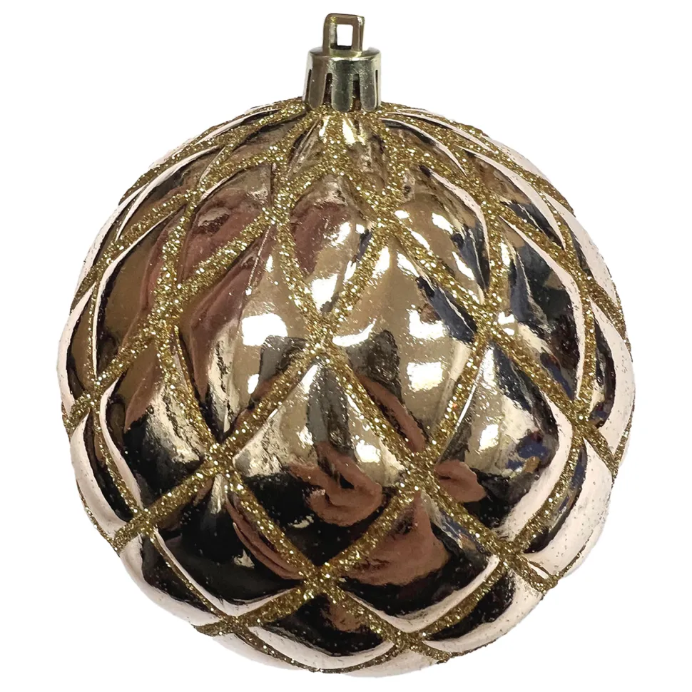 BALL DIAMOND PT. 100MM SHINY ROSE GOLD W/ RG. GLTR.