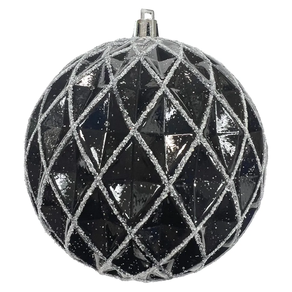 BALL DIAMOND PT. 100MM SHINY BLACK W/ WHITE GLTR.