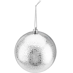 BALL EMBOSSED 100MM SHINY SILVER