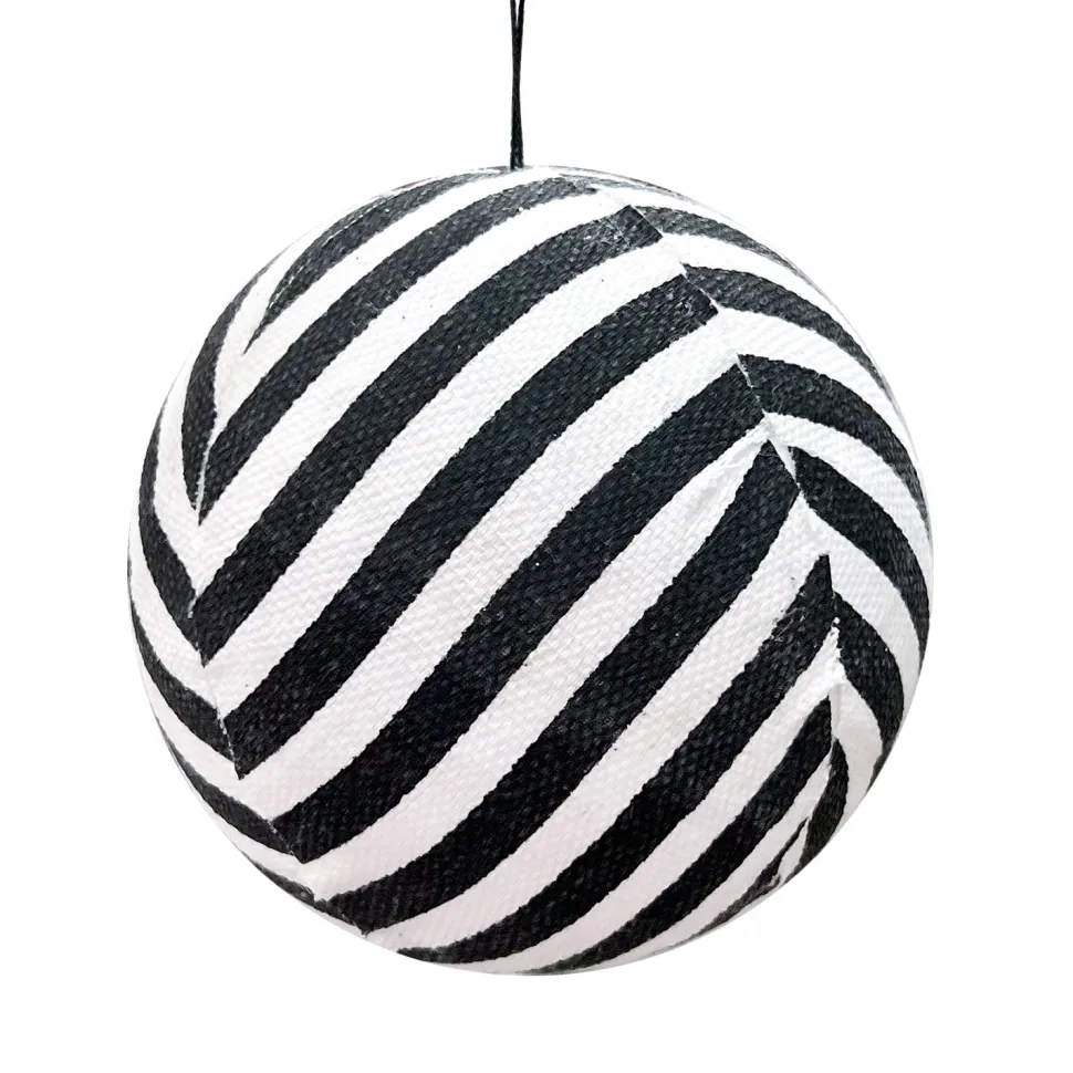 BALL FABRIC 4.5″ BLACK WHITE STRIPES