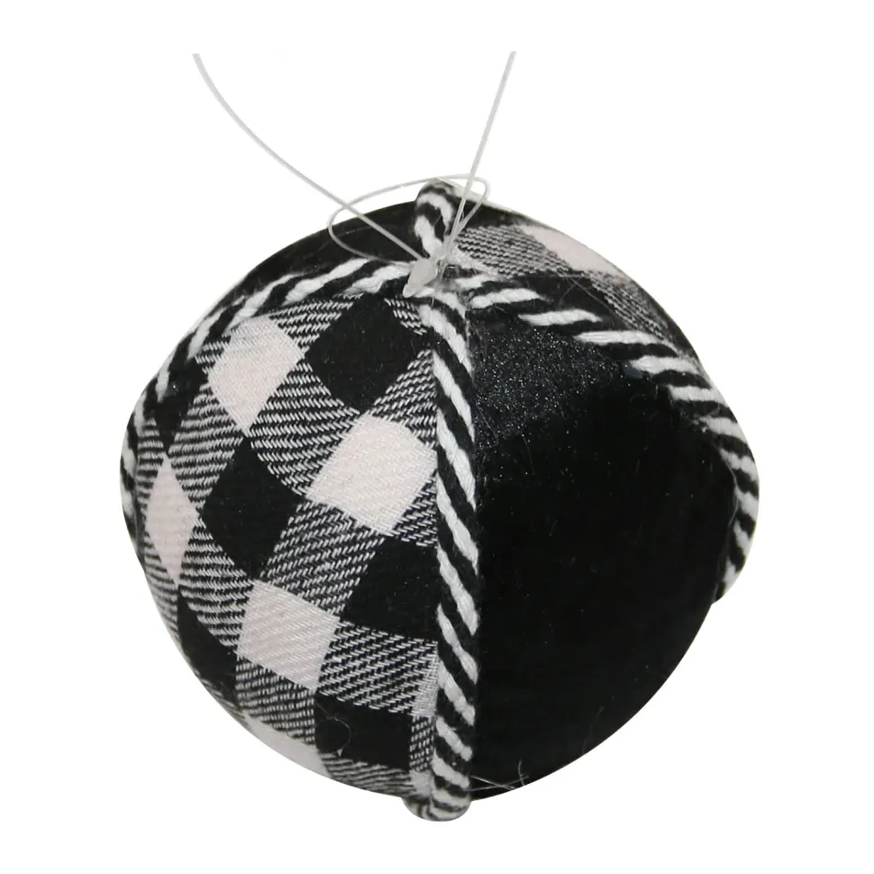BALL FABRIC BLACK/ WHITE 4″ FABRIC W/ ROPING