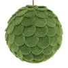 BALL FABRIC FELT SCALLOP 6″ GREEN