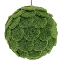 BALL FABRIC FELT SCALLOP 4″ GREEN