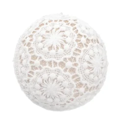 BALL FABRIC LACE 4″ IVORY W/ GLITTER