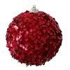 BALL FABRIC SEQUIN 100MM BURGUNDY