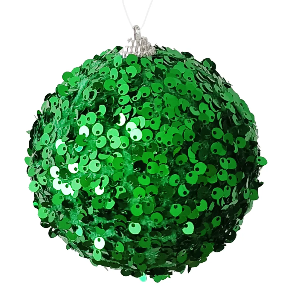 BALL FABRIC SEQUIN 100MM GREEN