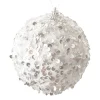 BALL FABRIC SEQUIN 100MM WHITE