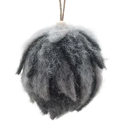 BALL FELT GREY 3″ FROSTED LOOKED