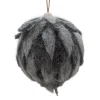 BALL FELT GREY 4″ FROSTED LOOKED