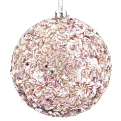 BALL GLITTER & BEAD 105MM BLUSH PINK