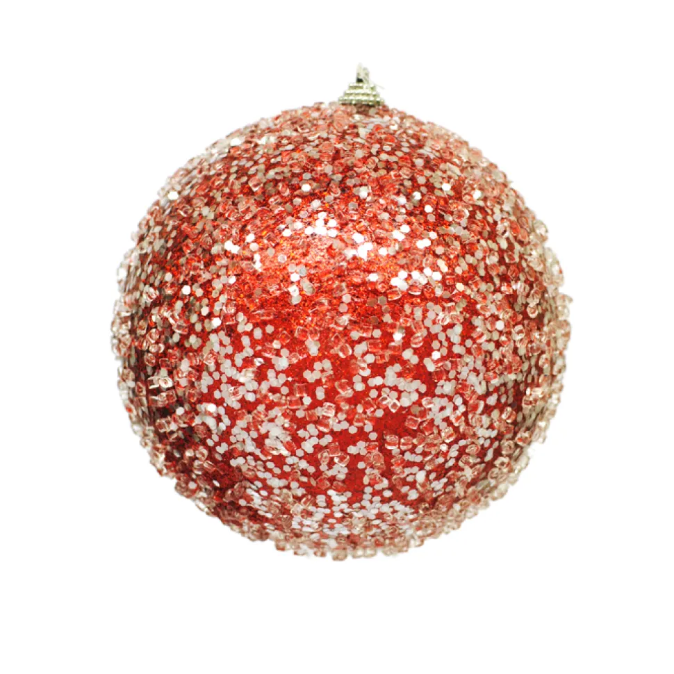 BALL GLITTER & ICE 150MM RED