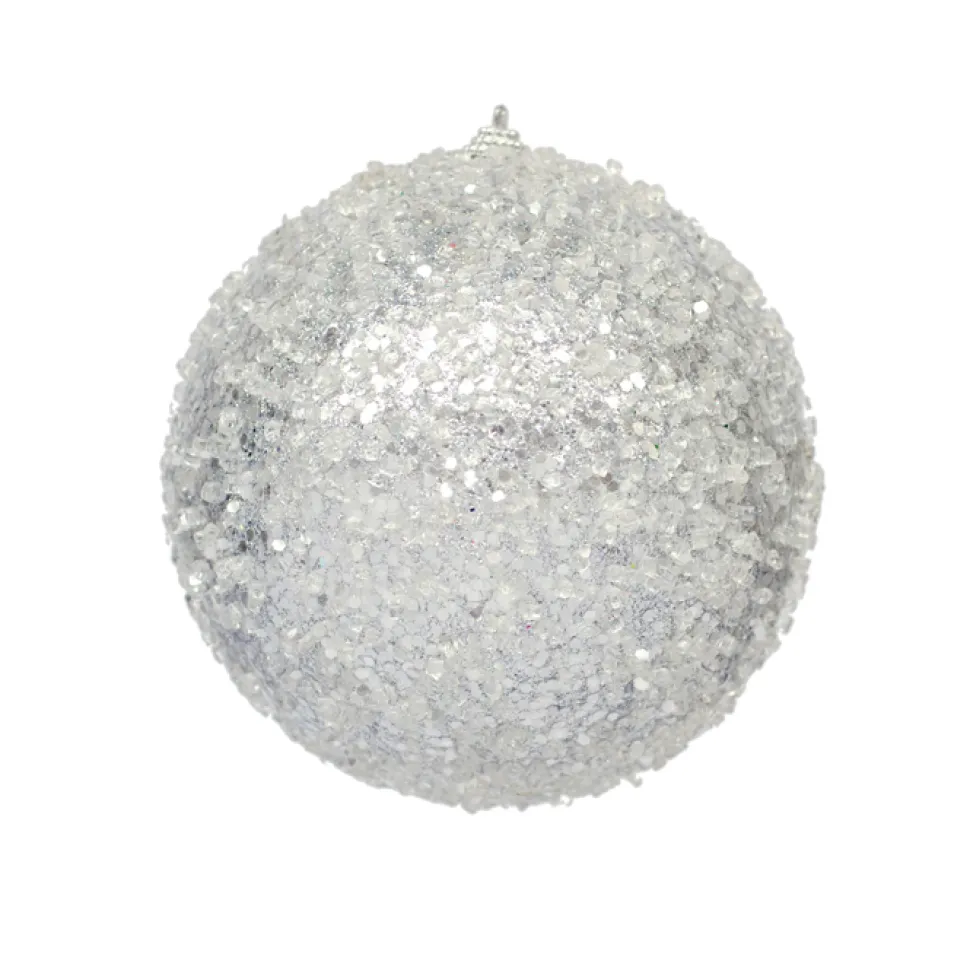 BALL GLITTER & ICE 150MM SILVER