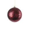 BALL GLITTER 100MM BURGUNDY