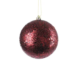 BALL GLITTER 100MM BURGUNDY