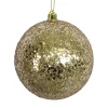 BALL GLITTER 100MM CHAMPAGNE GOLD