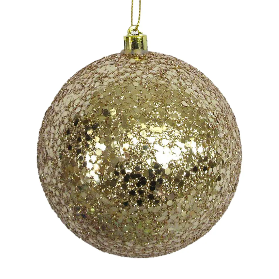 BALL GLITTER 100MM CHAMPAGNE GOLD