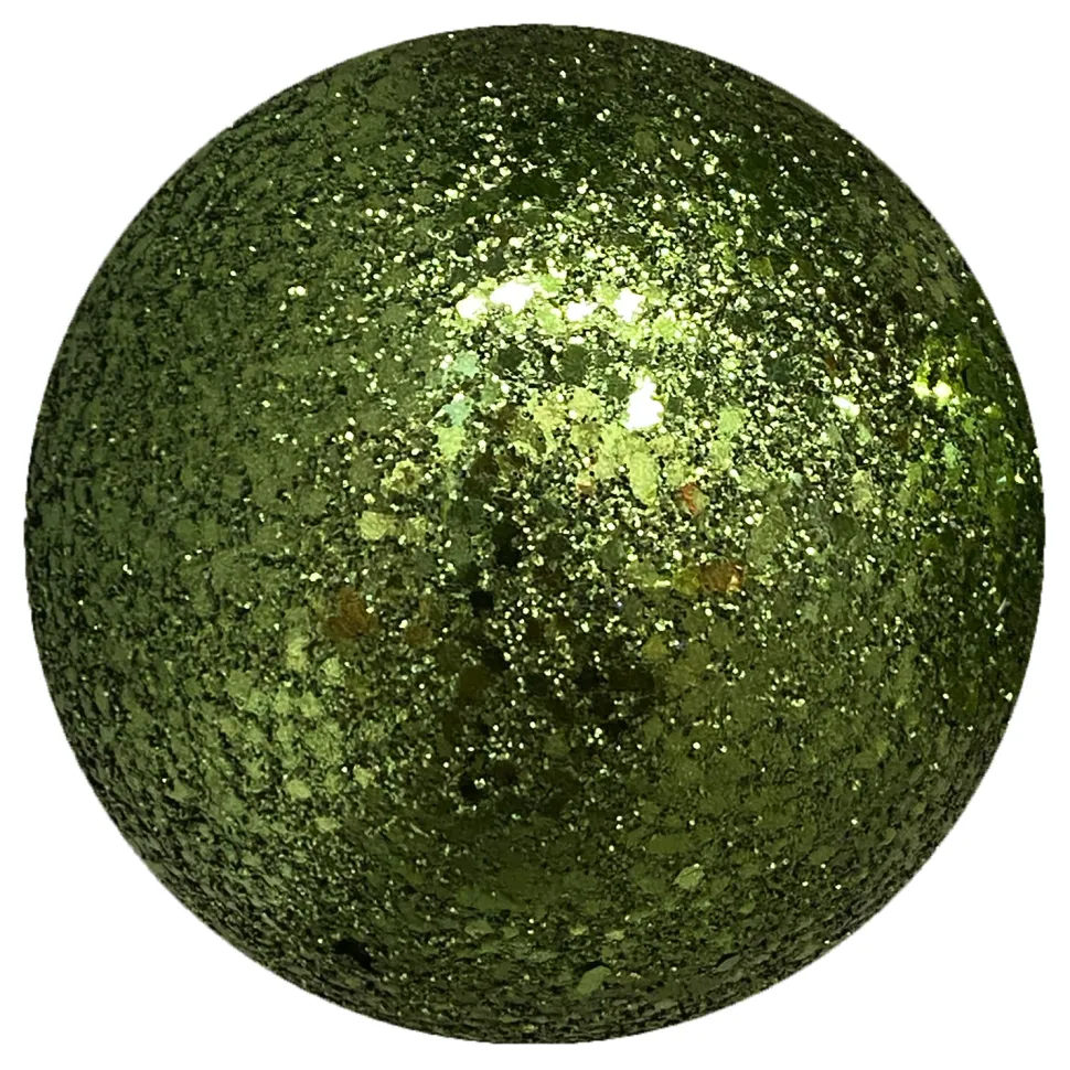BALL GLITTER 100MM DARK GREEN