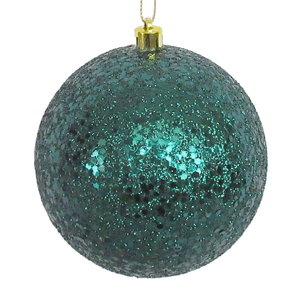 BALL GLITTER 100MM EMERALD GREEN