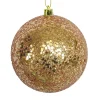 BALL GLITTER 100MM LIGHT COPPER