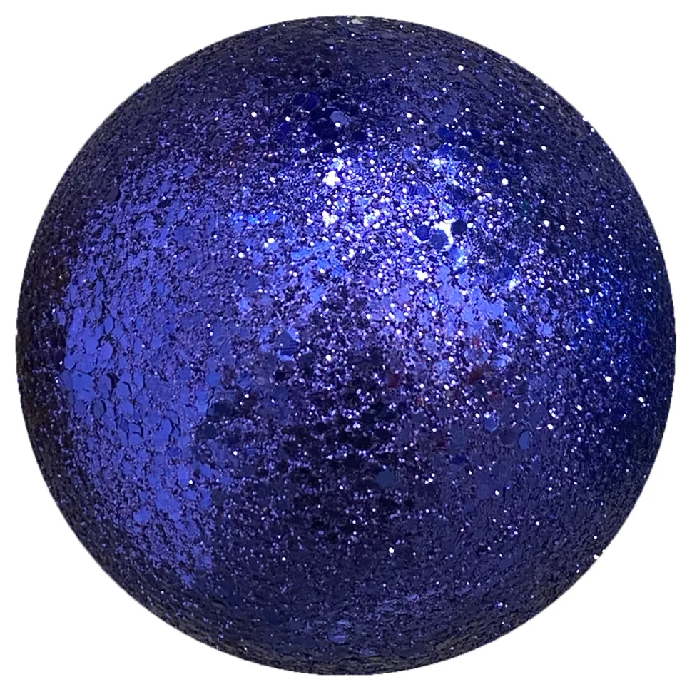 BALL GLITTER 100MM SAPPHIRE BLUE