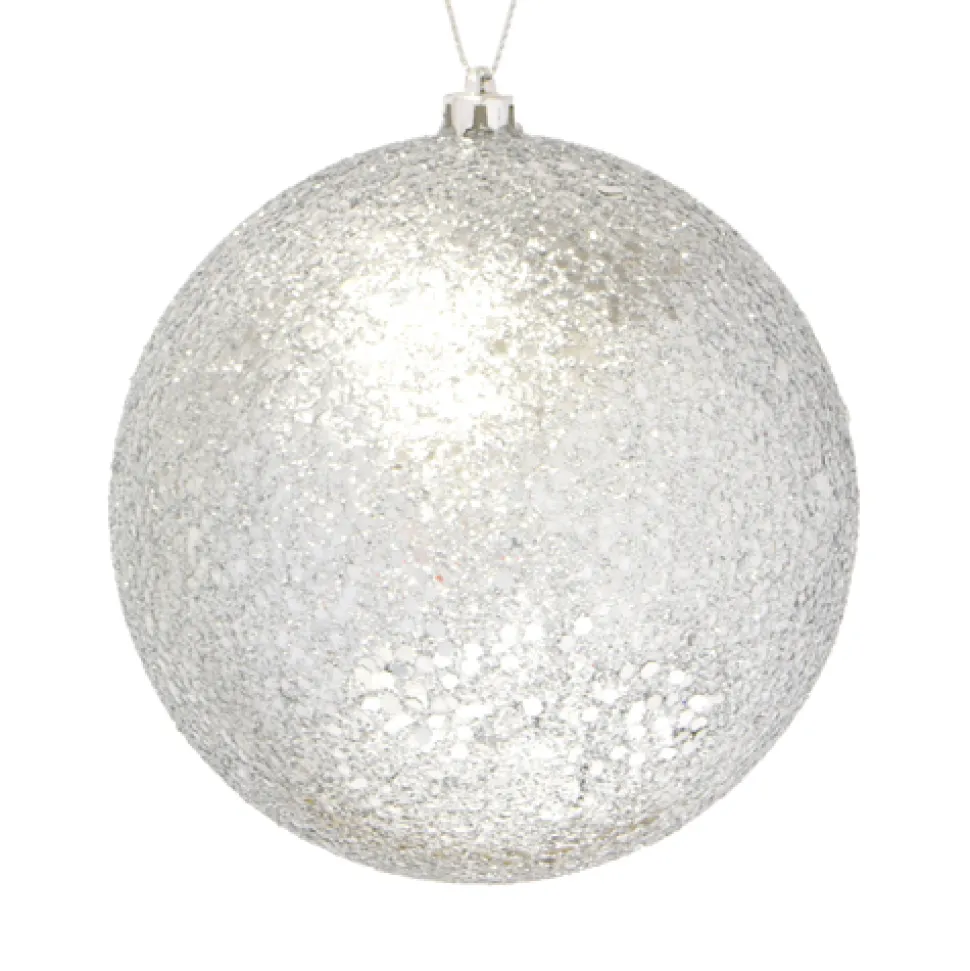 BALL GLITTER 120MM SILVER