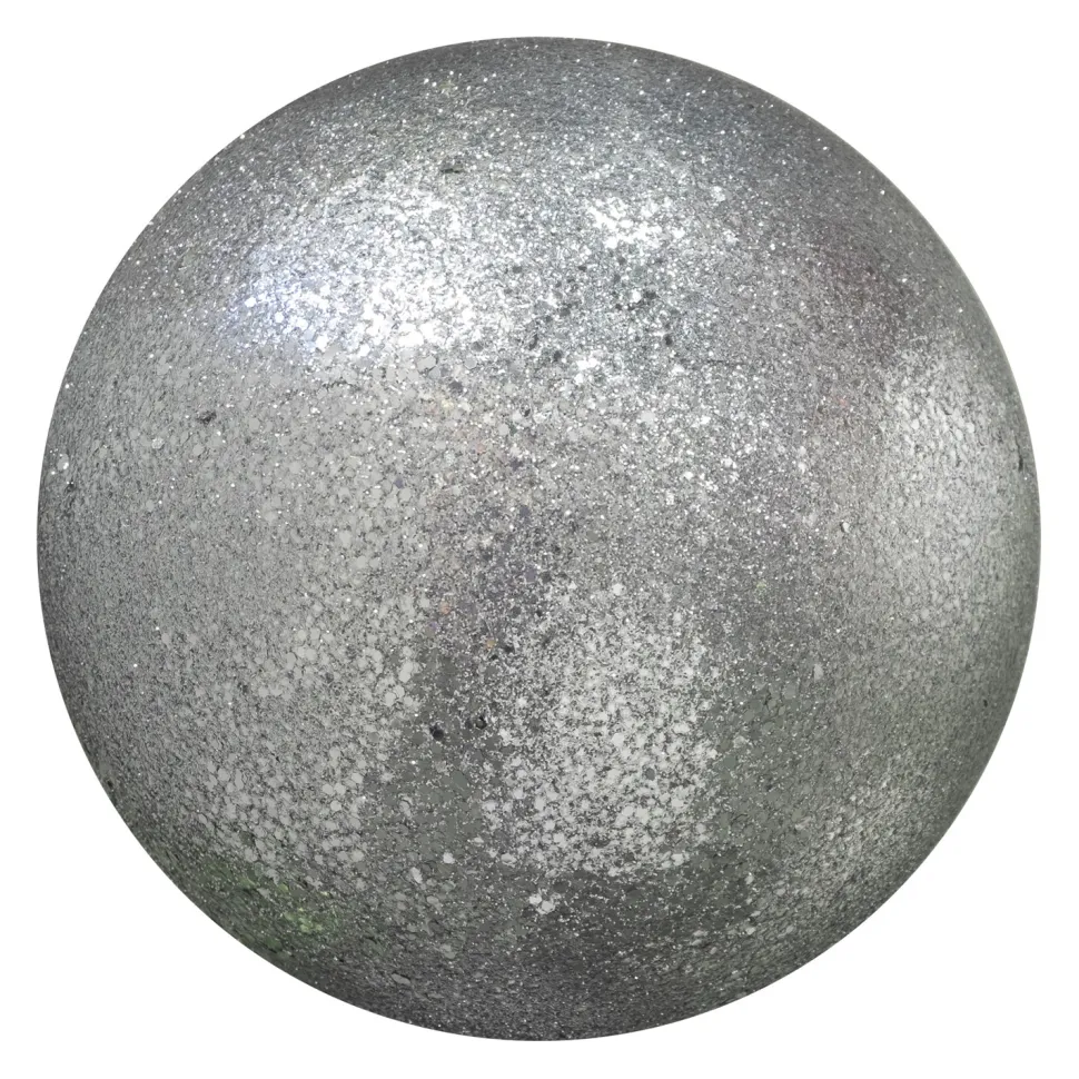 BALL GLITTER 150MM SILVER