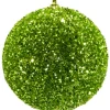 BALL GLITTER-3D 125MM GREEN CHARTREUSE
