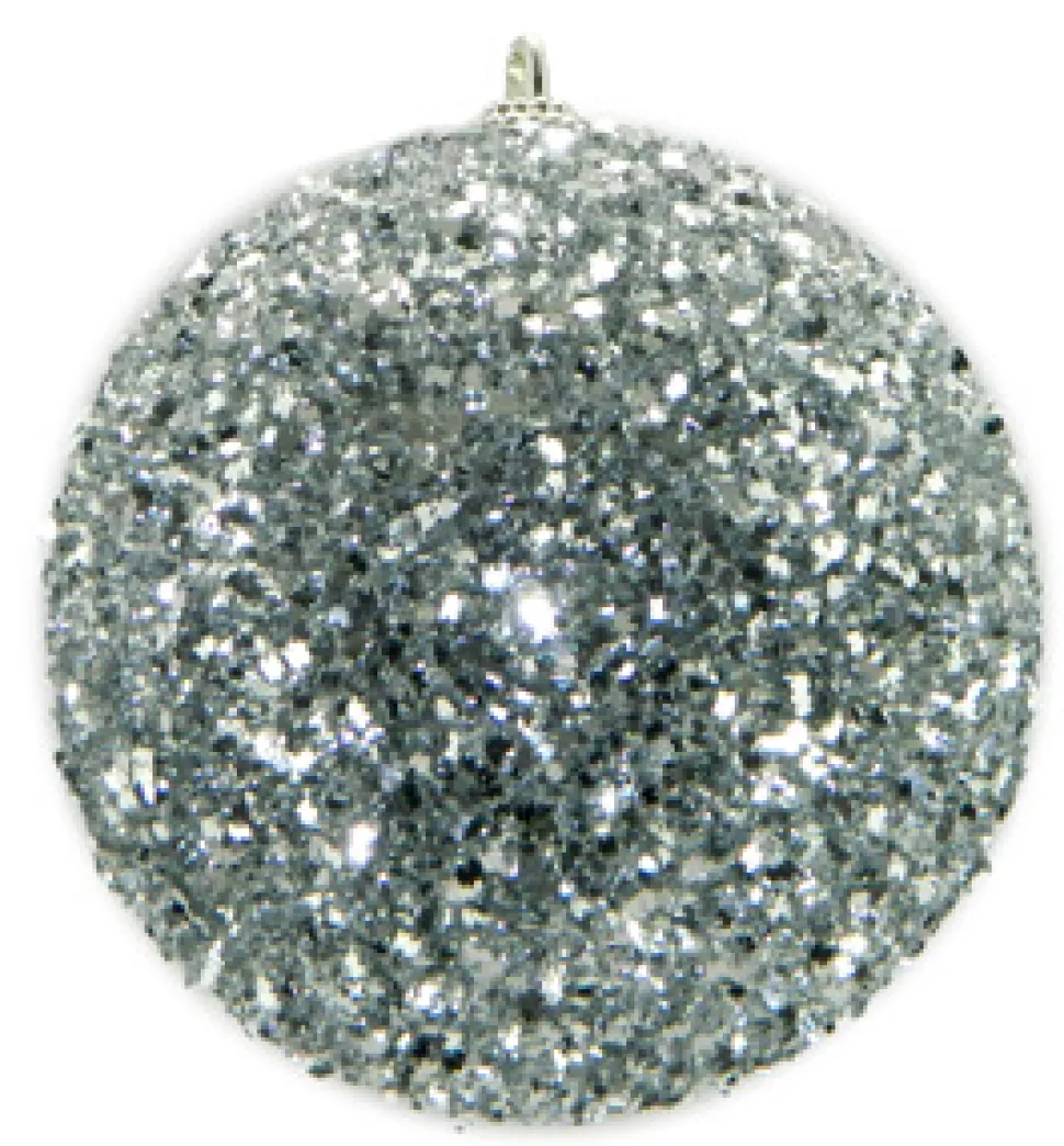BALL GLITTER-3D 105MM SILVER