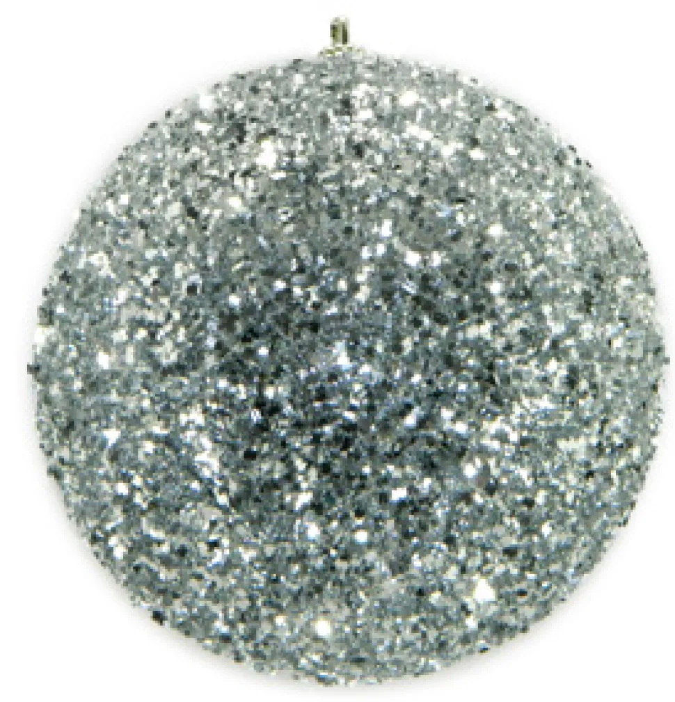 BALL GLITTER-3D 125MM SILVER