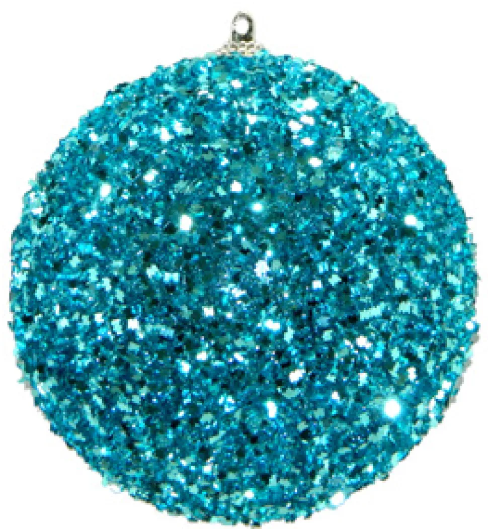 BALL GLITTER-3D 105MM TEAL