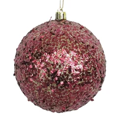 BALL GLITTER-MIXED 100MM BOYSENBERRYW/ GOLD