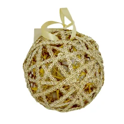 BALL GOLD SEQUIN ROPE 4″ CLEAR/CHAMPAGNE
