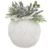 BALL GRASS WHITE 4.5″ W/ FROSTED PINE & BERRIES