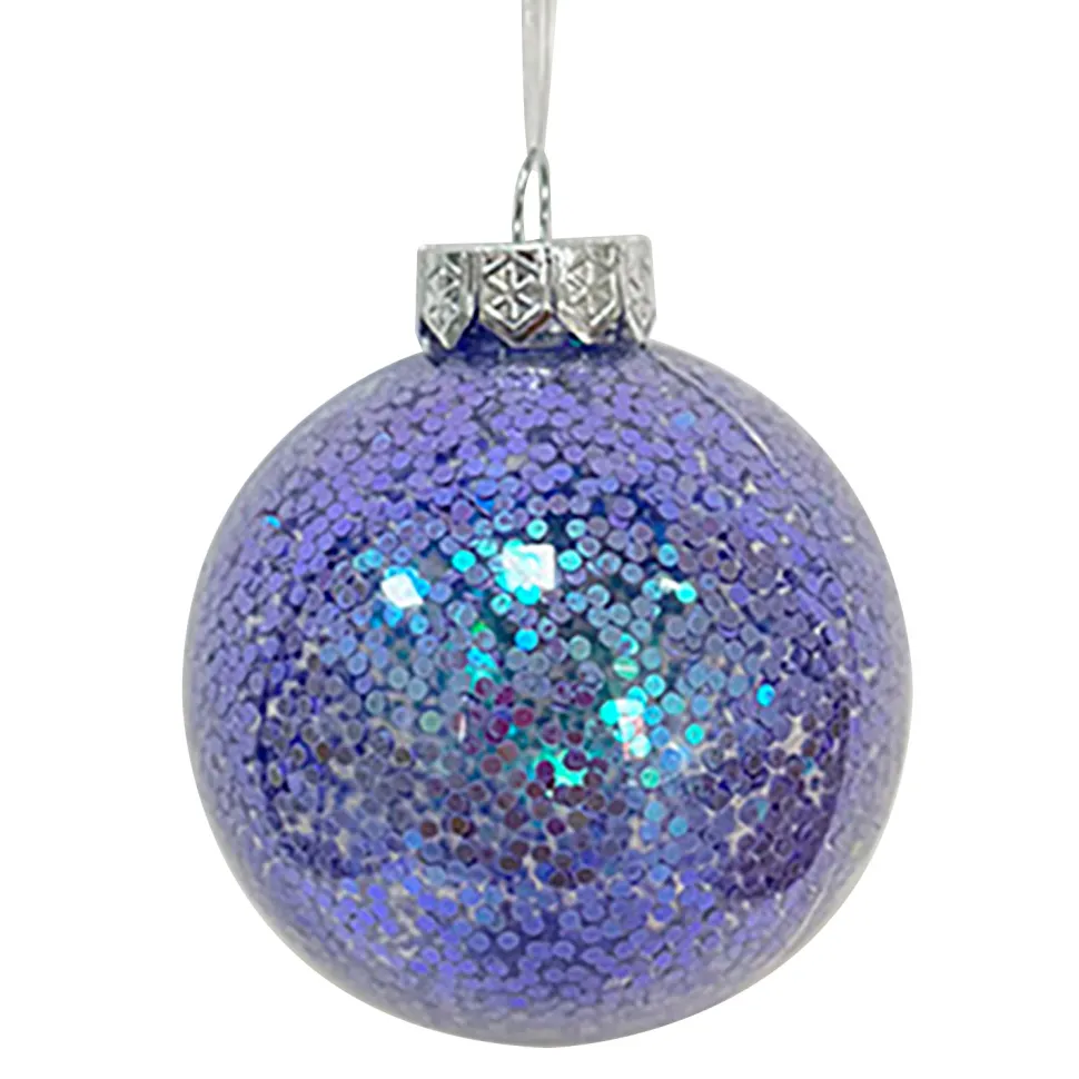 BALL LILAC 80MM CLEAR W/ INSIDE GLITTER