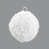 BALL METAL WIRE/ GLITTER 100MM WHITE