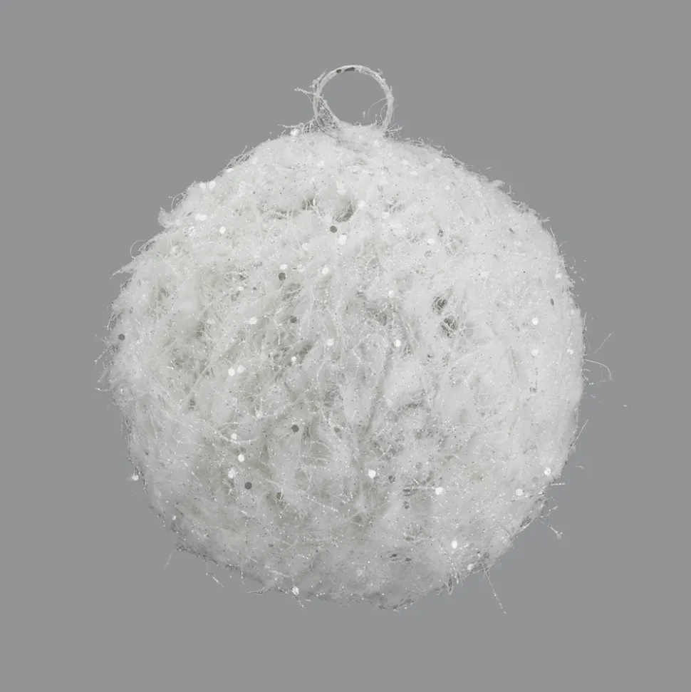 BALL METAL WIRE/ SPARKLE 6″ WHITE SPARKLE