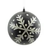 BALL 100MM MATT BLACK W/WHT SNOWFLAKE PATTERN