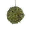 BALL MOSS/ TWIG 4″ GREEN W/ RATTAN