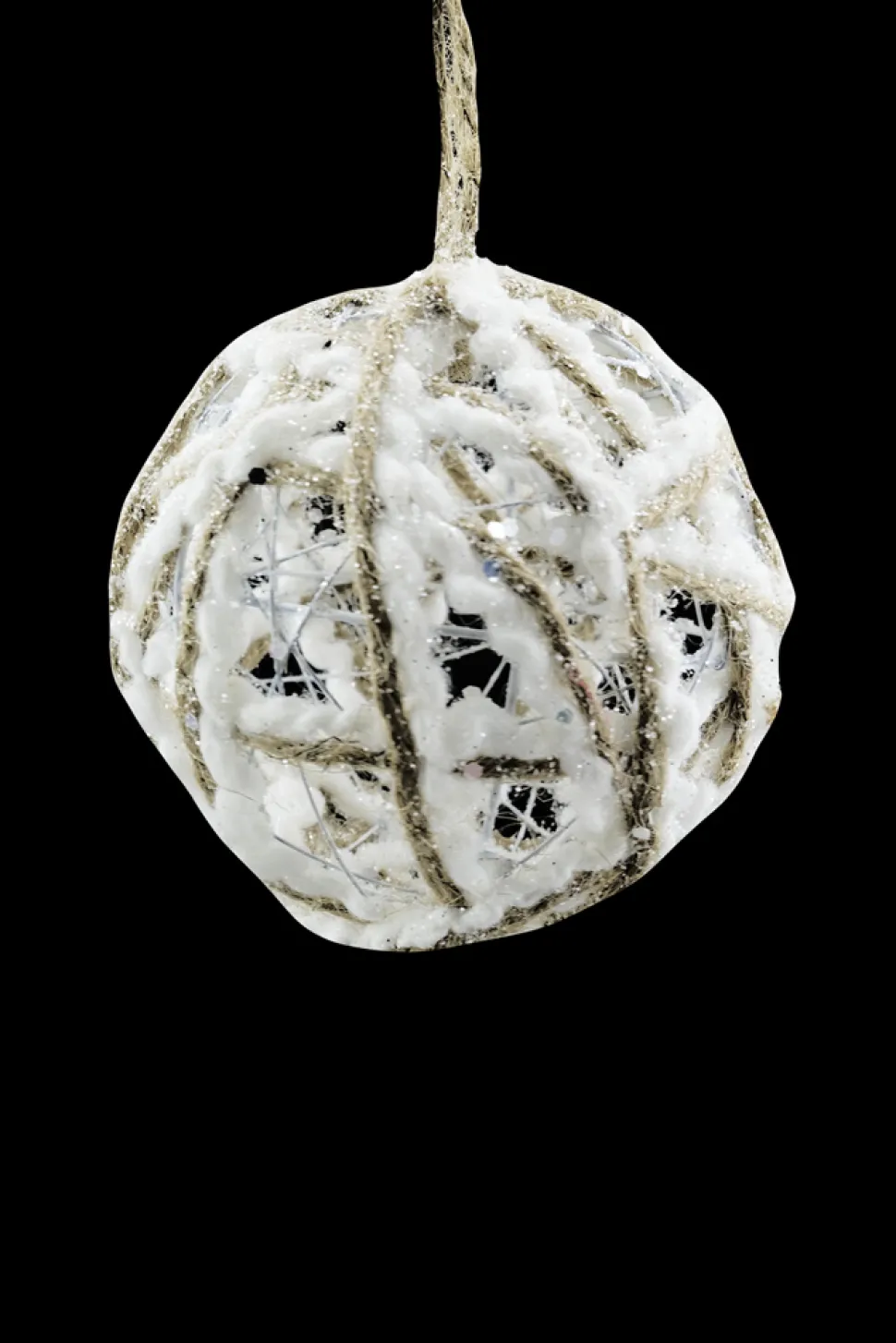 BALL NATURAL HEMP 4″ WHITE COTTON W/GLTR