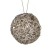 BALL NATURAL RATTAN/ GLTR 5″ W/ CHAMP GLITTER