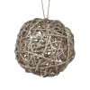 BALL NATURAL RATTAN/ GLTR 6″ W/ CHAMP GLITTER