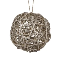 BALL NATURAL RATTAN/ GLTR 6″ W/ CHAMP GLITTER