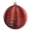 BALL RIBBED 100MM SHINY RED