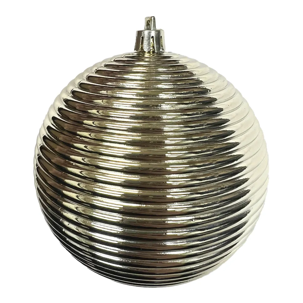 BALL RIBBED 100MM SHINY GOLD