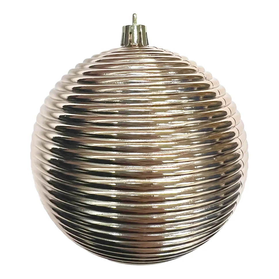 BALL RIBBED 100MM SHINY ROSE GOLD