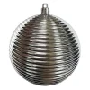 BALL RIBBED 100MM SHINY SILVER